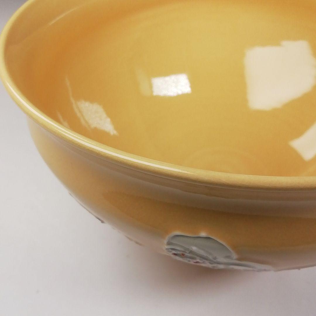 Ｔ７７４　茶碗　『淡黄交趾　鼠の嫁入』『伊藤昇峰 造』　共箱　抹茶碗　茶道具