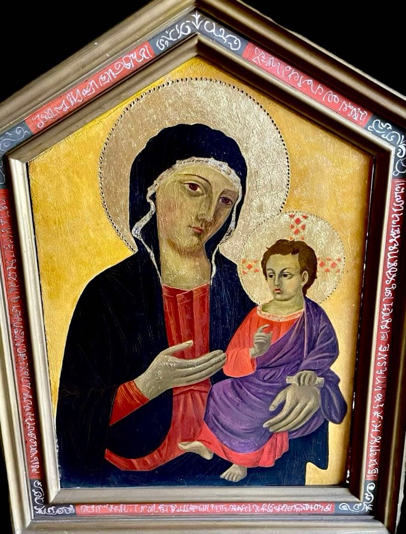 専用【本物保証】聖母子像 イコン画 ロシア正教 キリスト 宗教 テンペラ 油彩