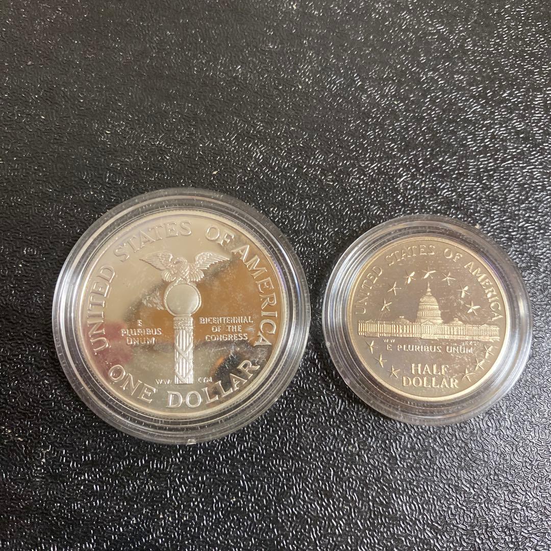 アメリカ　銀貨　シルバー　議会　法定プルーフ　銀貨　アメリカ　ワシントン　米国