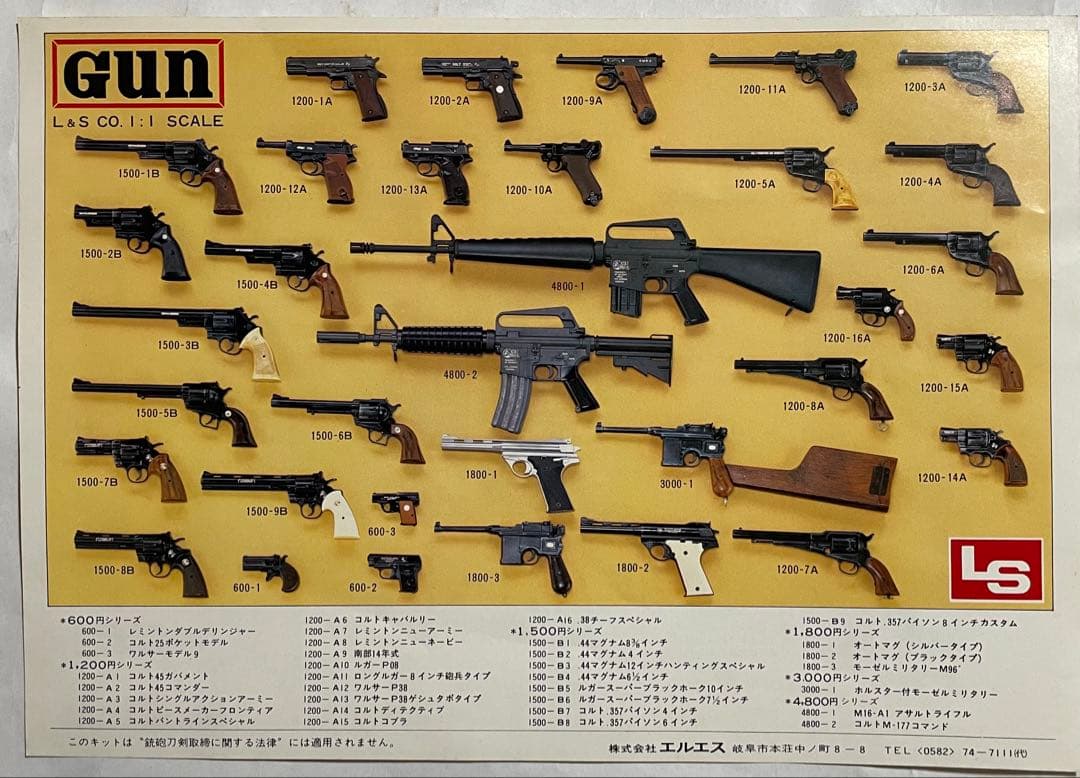 1/1 エルエス製 ルガーP08組立キット 本体樹脂製