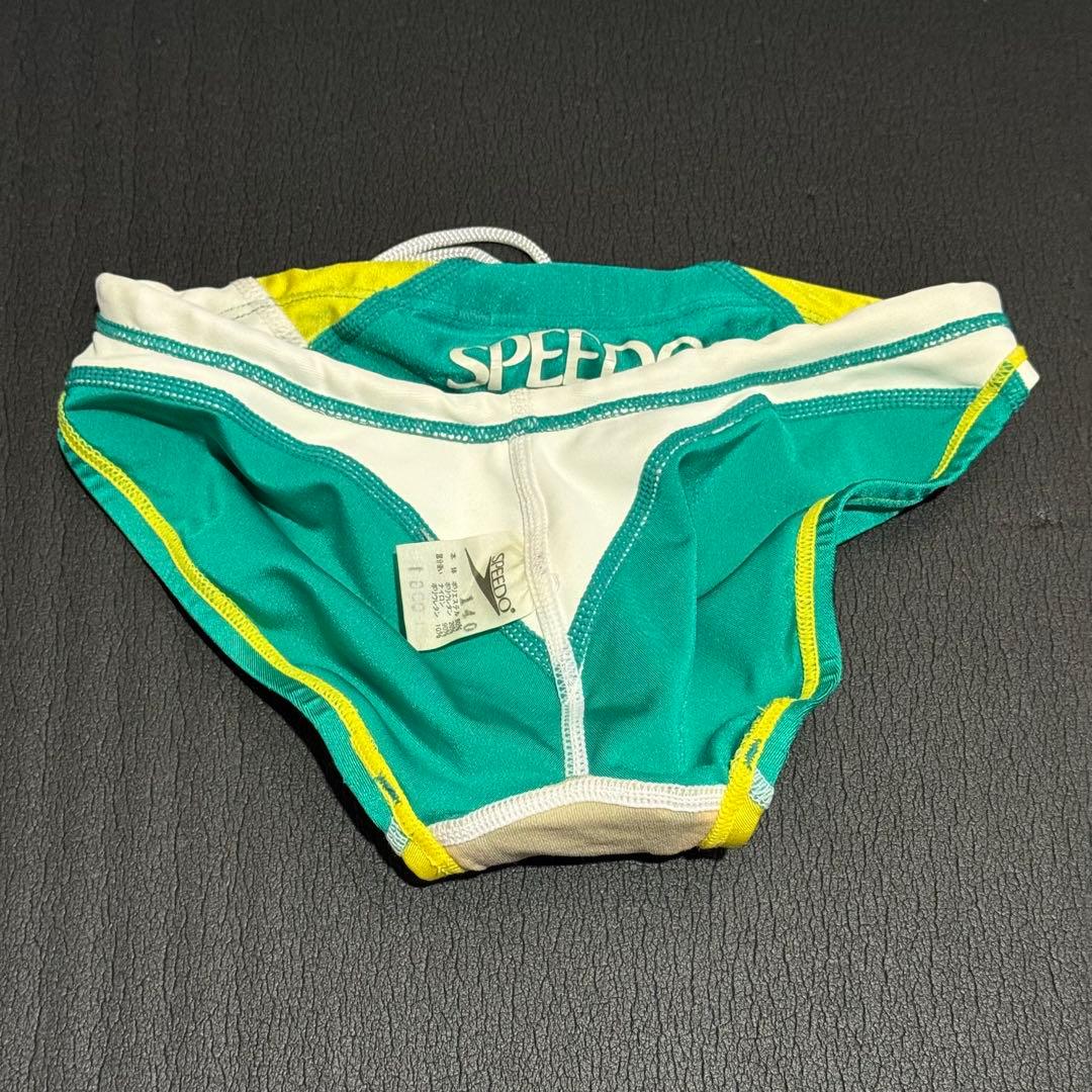Speedo 競泳用水着 グリーン/イエロー 140サイズ