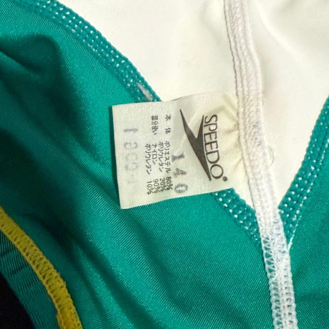 Speedo 競泳用水着 グリーン/イエロー 140サイズ