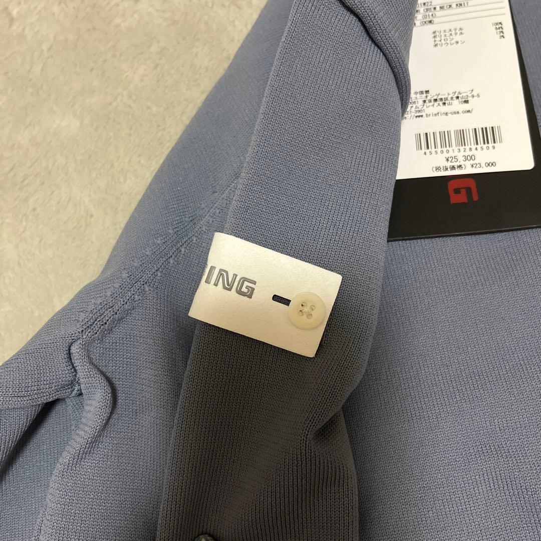 【新品】BRIEFINGゴルフ　レディース　グレー　クルーネックニット　M