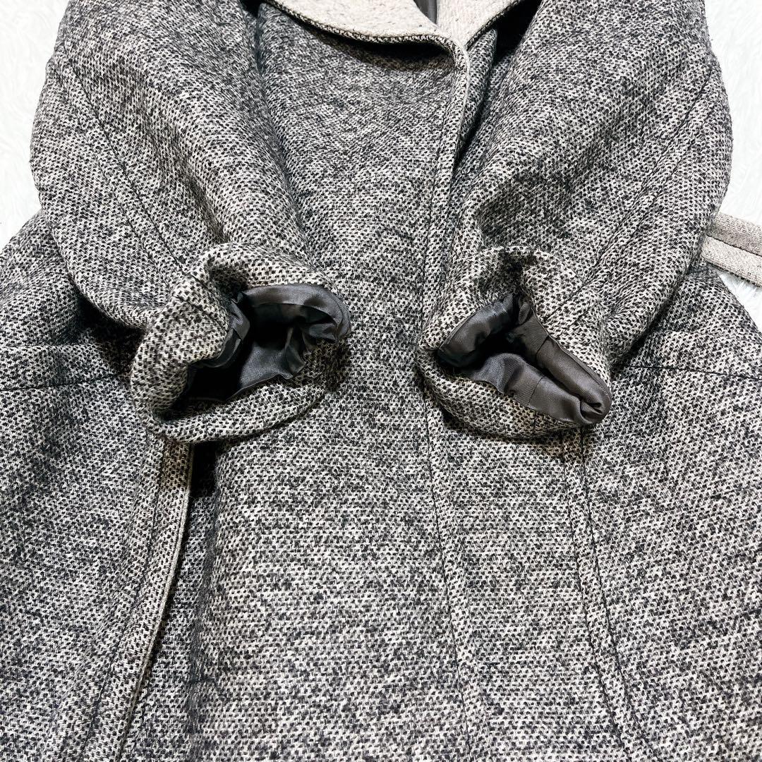 美品✨マックスアンドコー ツイード チェスターコート アルパカ＆モヘア混マフラー