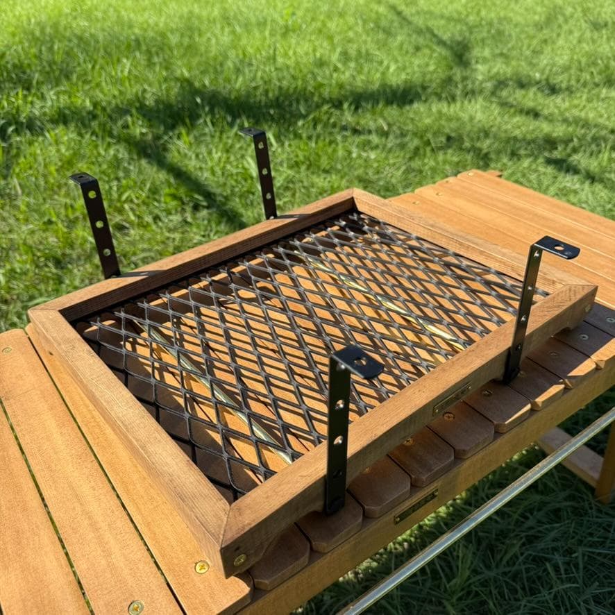 タフ丸金具 ウォルナット 木×エキスパンドメタル×真鍮パーツ IGTフレーム対応