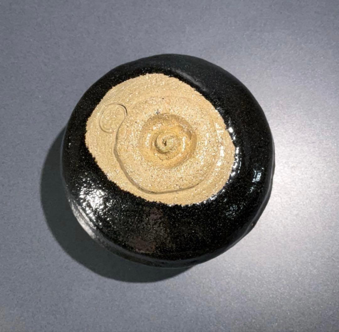 黒楽茶碗　紫野窯　数印　楽茶碗