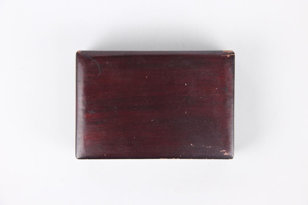 端渓硯 文房具　硯　長方形石硯　木製硯箱付　書道具　古道具　ES1-8