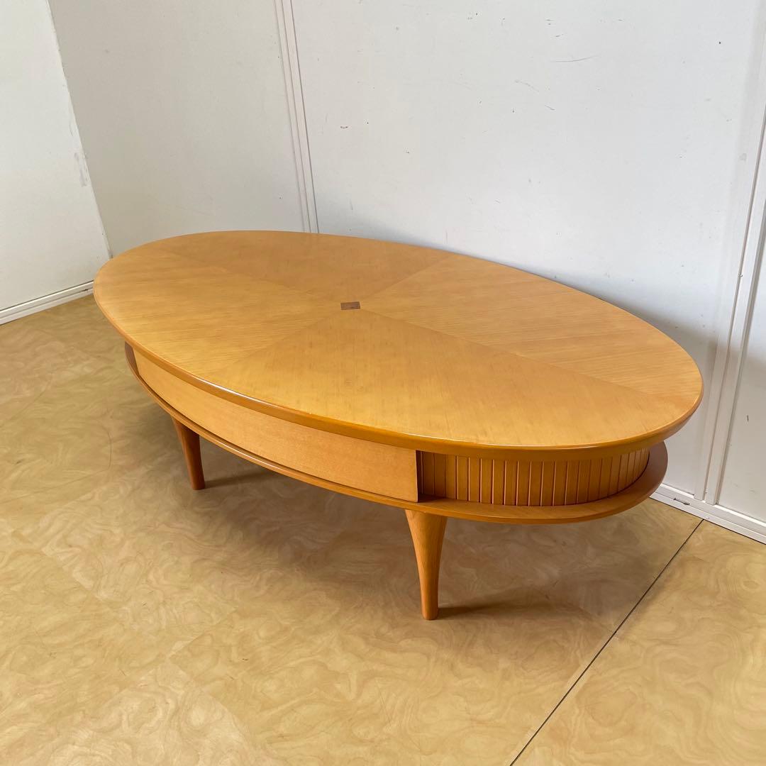 蛇腹 引き出し 楕円テーブル オーバルテーブル ローテーブル 北欧スタイル