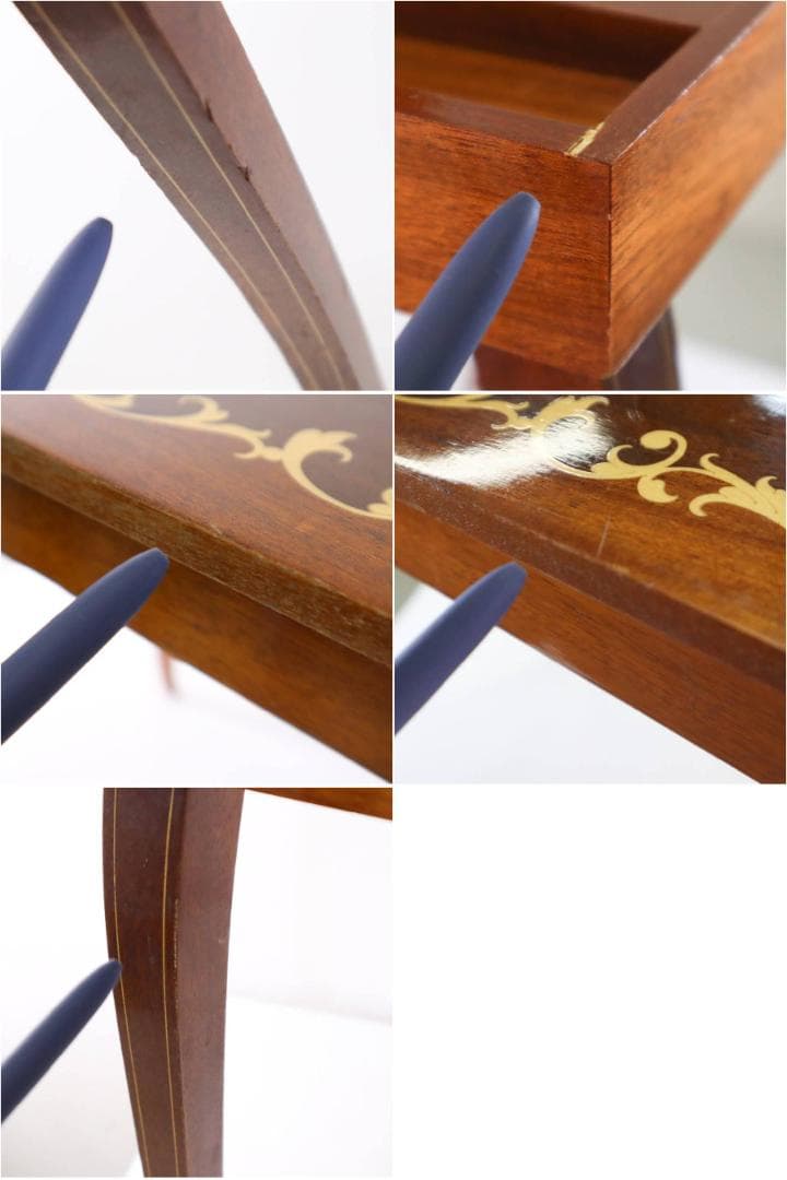 値下イタリア製 オルゴール付象嵌細工サイドテーブル 帰れソレントへ クラシカル