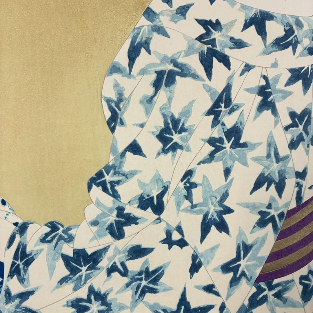 立石春美「湯ノ香」木版画 モモセ版 証明シール・印章有 美人画巨匠 定価22万