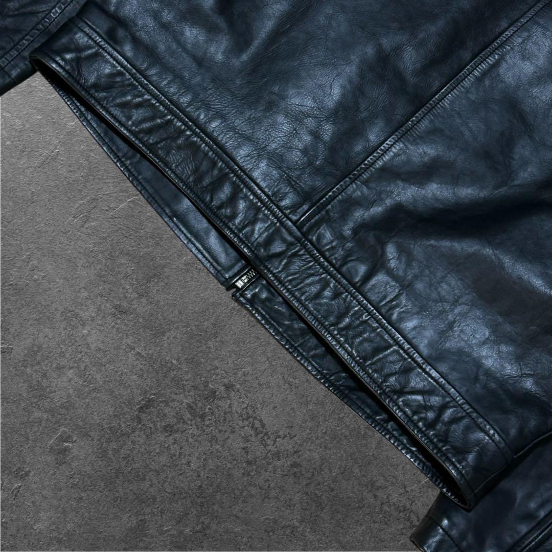 90s 00s OLD GAP 本革 シングルライダース レザージャケット