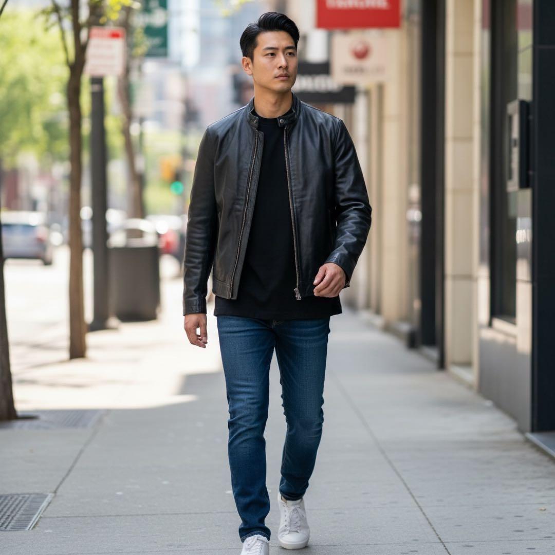 90s 00s OLD GAP 本革 シングルライダース レザージャケット