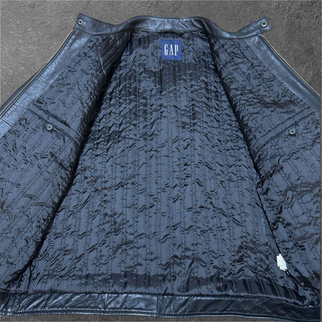 90s 00s OLD GAP 本革 シングルライダース レザージャケット