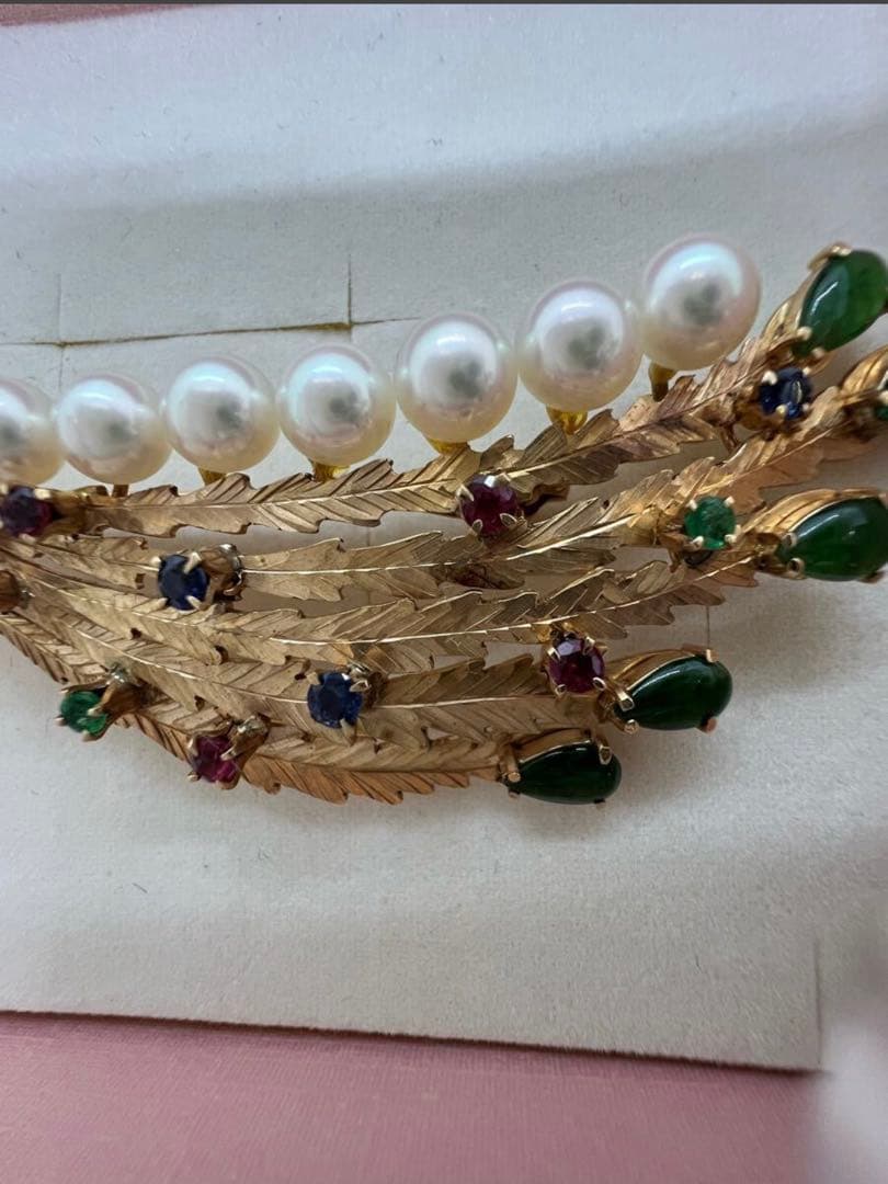 h*i様 K14 ブロー パール 真珠 ルビー エメラルド サファイア 翡翠 1