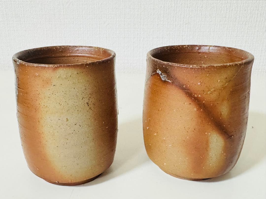 備前焼 人間国宝 伊勢崎淳 湯呑 共箱 陶芸