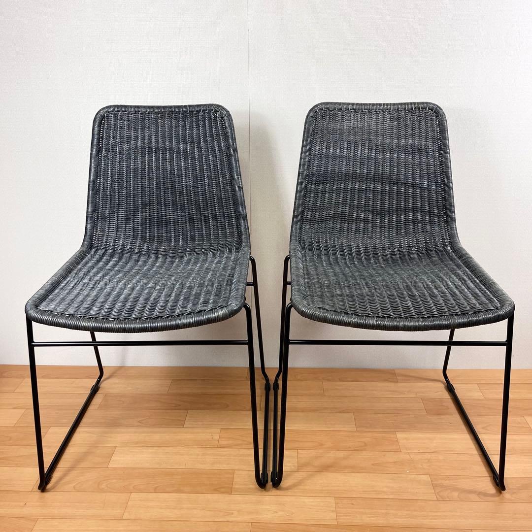 【展示未使用】Oliver オリバー　正規品　藤 ラタンチェア 2脚セット