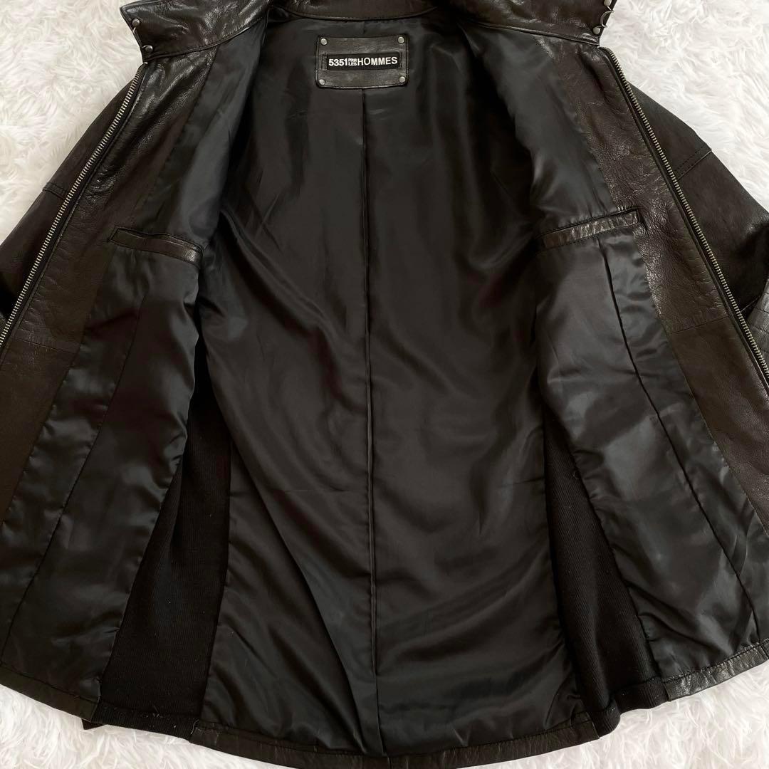 5351 POUR LES HOMMES シングルライダースジャケット レザー