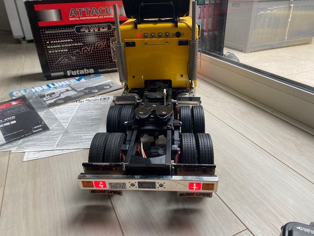 完成品3速ギアタミヤRC1/14 グローブライナーフラットヘッド6×4フルセット