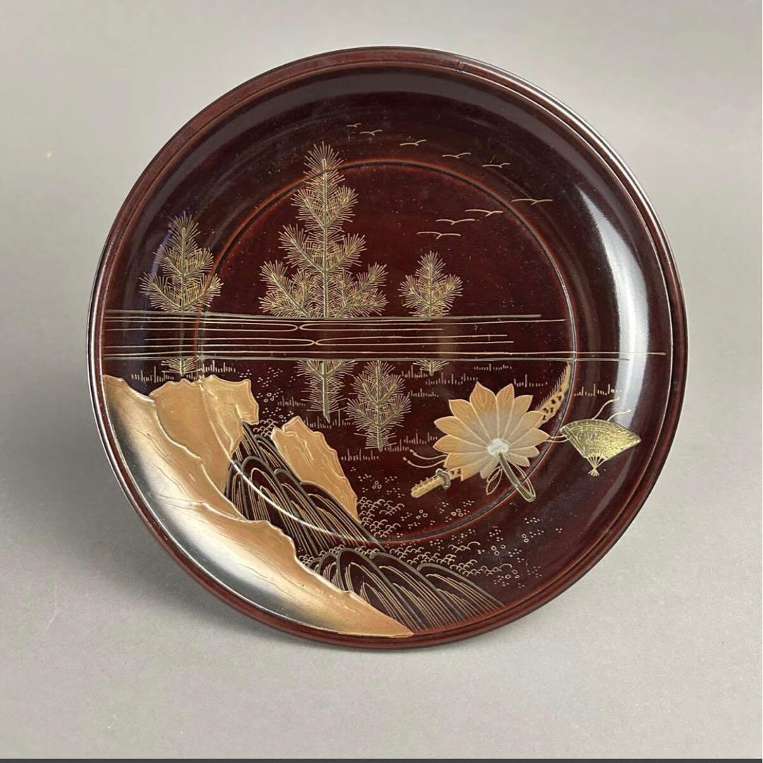 漆器皿10まいセット 金箔装飾 木箱付き