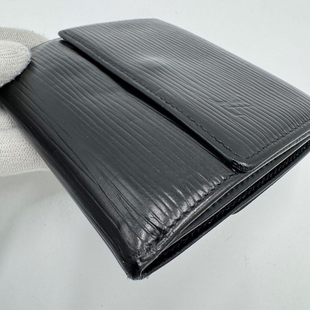 ルイ ヴィトン エピ ポルトモネ ビエ カルトクレディ レザー 3つ折財布 黒