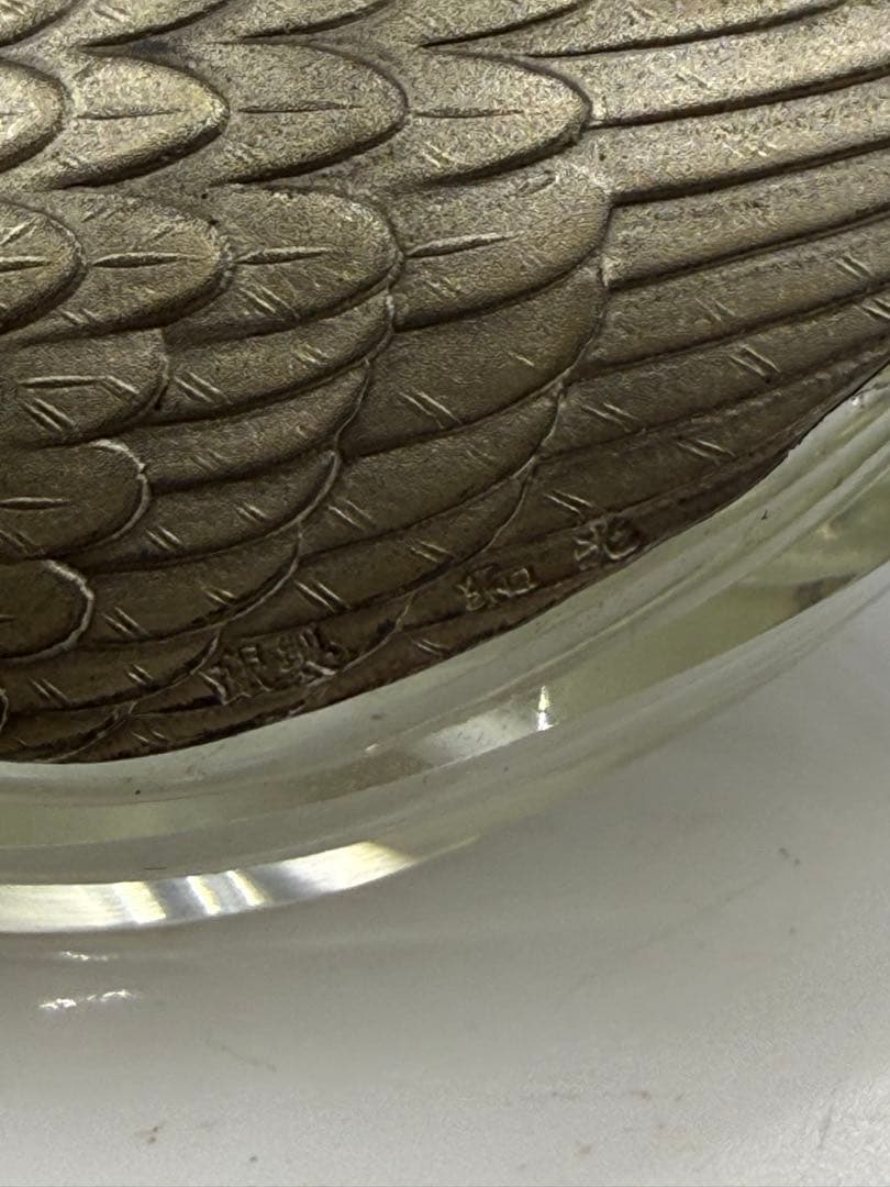 アヒル型水晶置物 銀製 2個セット