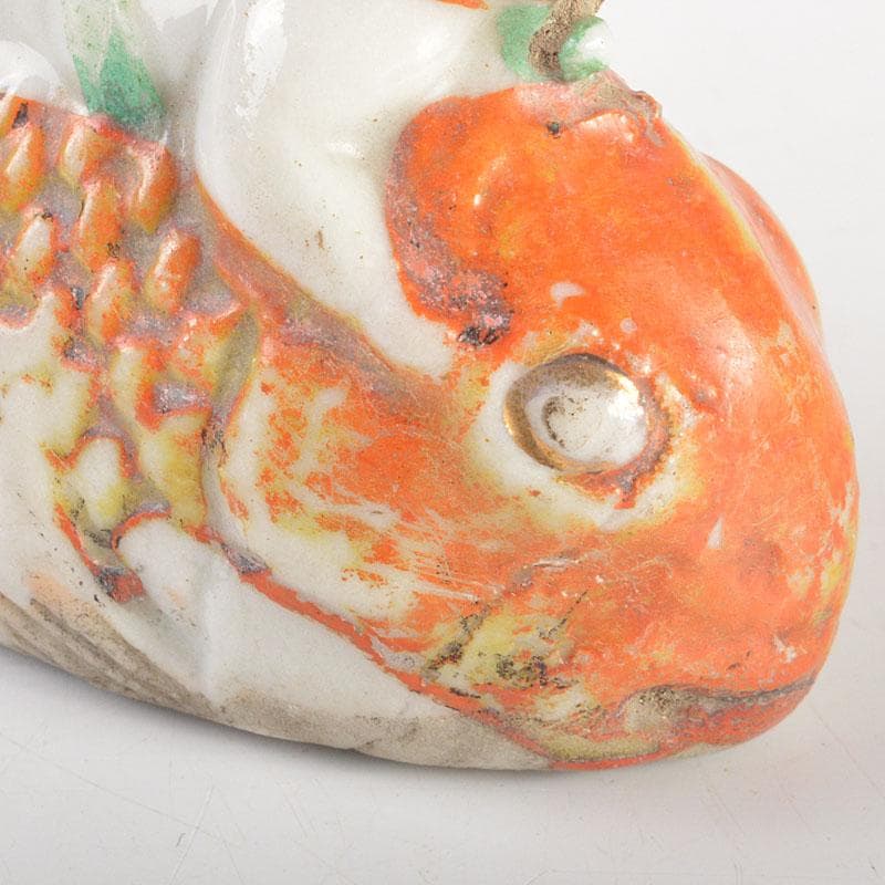 古民芸　色絵　鯛乗り童子　水滴　時代箱付　N　6771