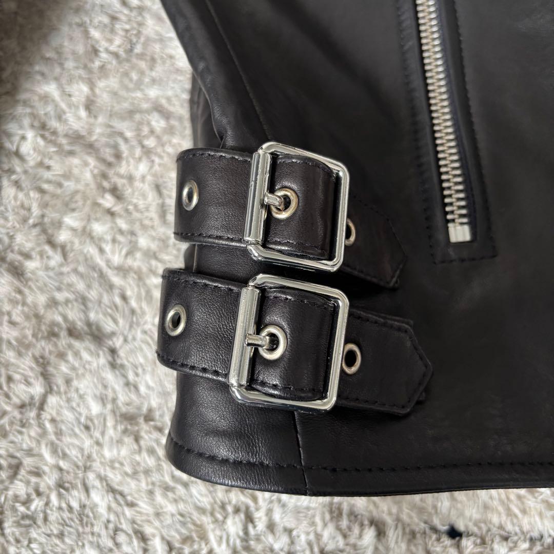 【極美品✨】ディーゼル　レザージャケット　シングル　ラムレザー　ライダース　黒