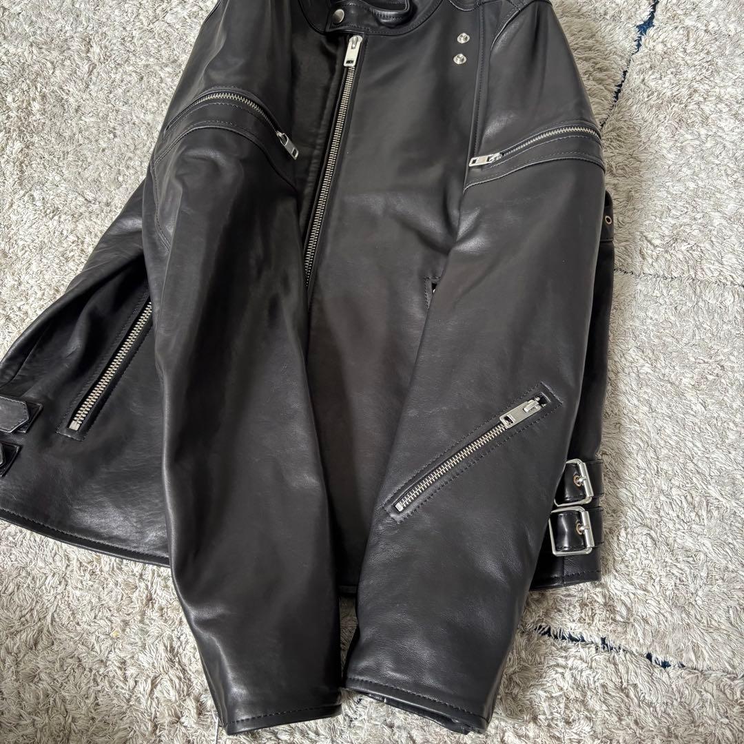 【極美品✨】ディーゼル　レザージャケット　シングル　ラムレザー　ライダース　黒