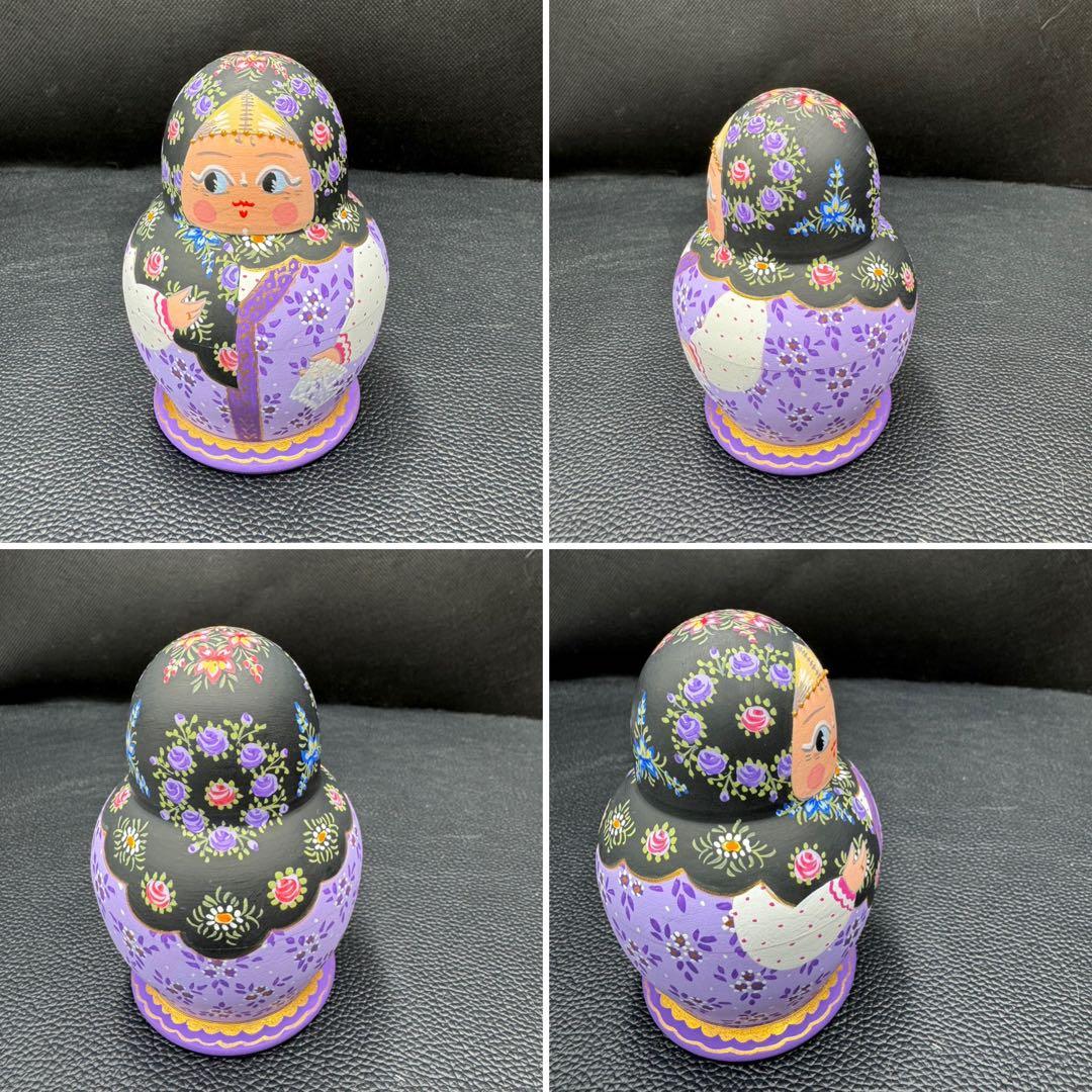 新品　ロシア　オリガ　ミッチィナ、マトリョーシカ。やや小さなタイプ。紫ボディ。