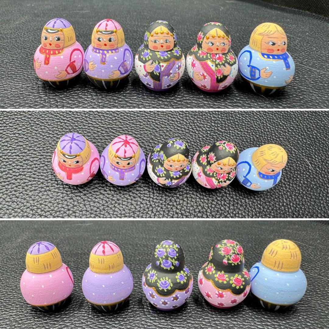 新品　ロシア　オリガ　ミッチィナ、マトリョーシカ。やや小さなタイプ。紫ボディ。