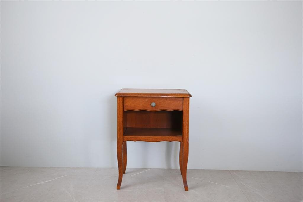 フランスアンティーク猫脚ナイトテーブル/木製キャビネット机飾り棚(82-5)