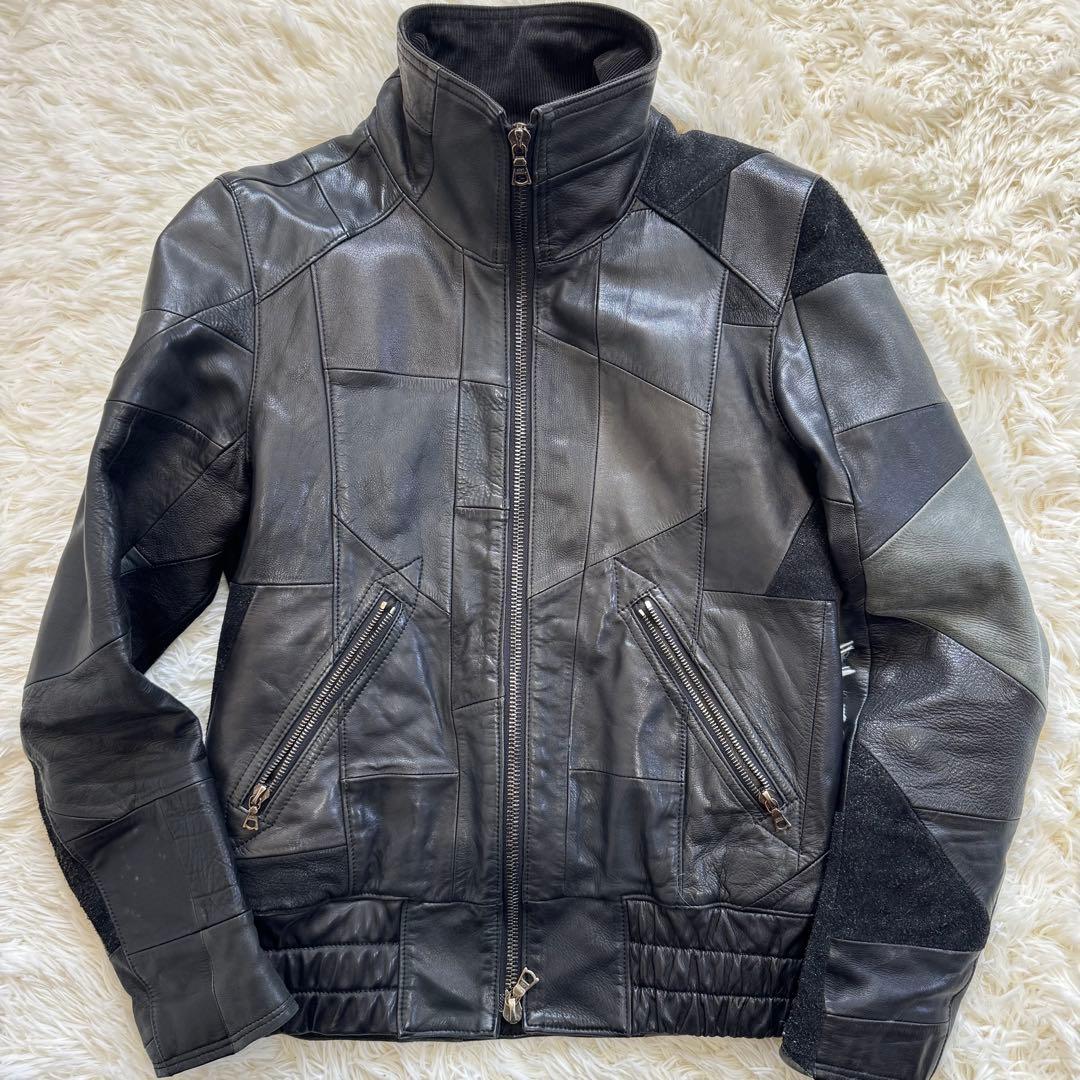 Lounge Lizard ラウンジリザード パッチワーク レザージャケット