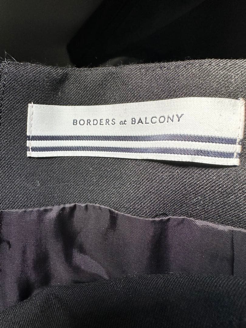 BORDERS at BALCONY ブラックストライプ フレアスカート36
