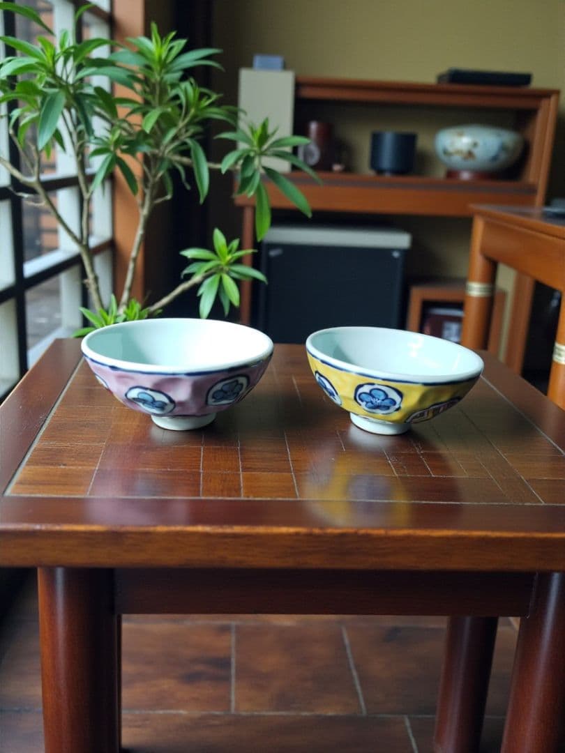 ハ*ー様 【未使用】有田焼　源右衛門 染錦柘榴絵　飯碗　茶碗　2点