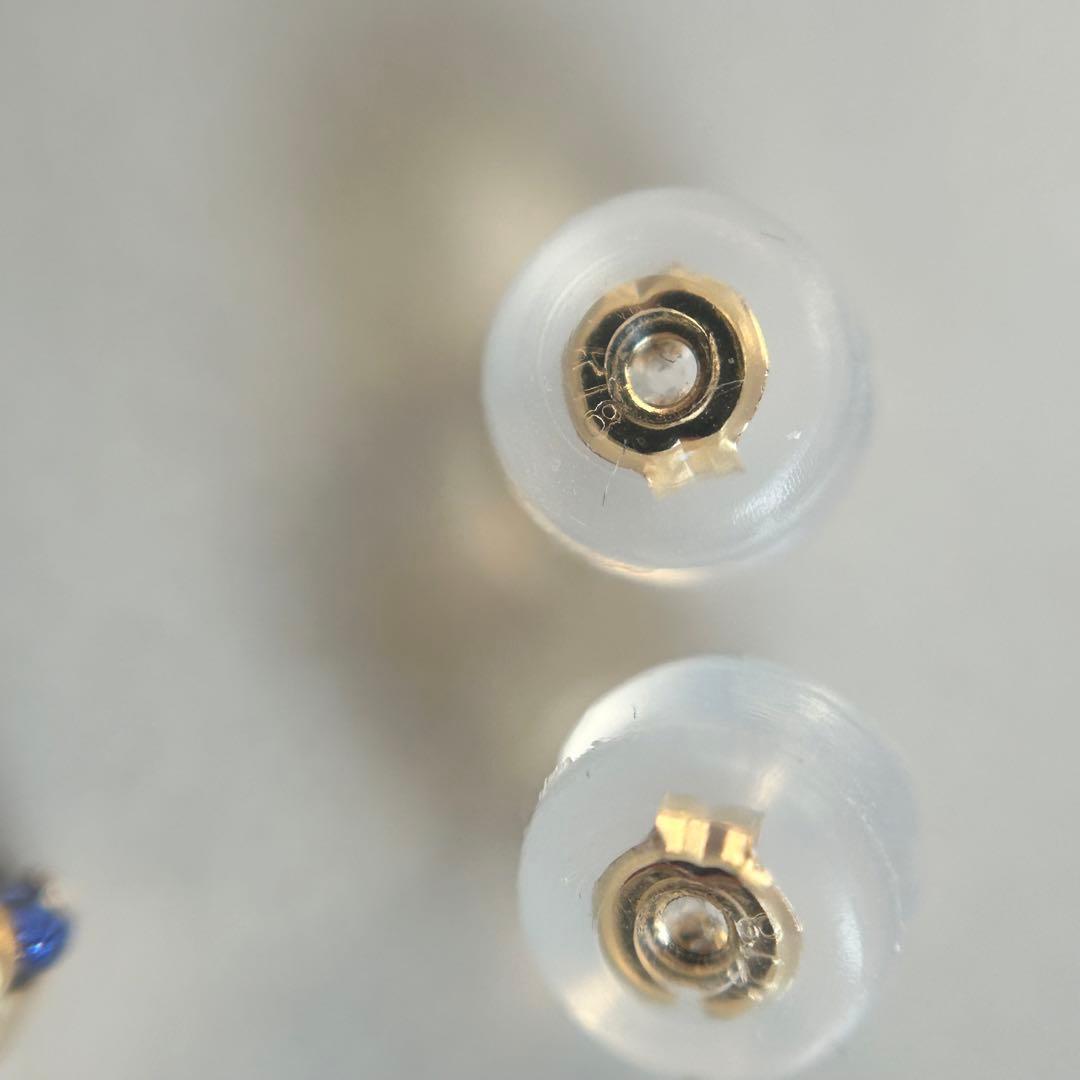 新品未使用　k18 YGタンザナイト0.23ct×2 スタッドピアス　18金