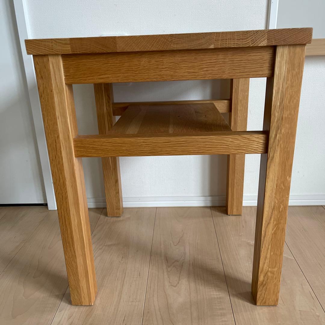 無印良品 オーク無垢材 サイドテーブル ベンチ スツール 椅子 チェア ⑤