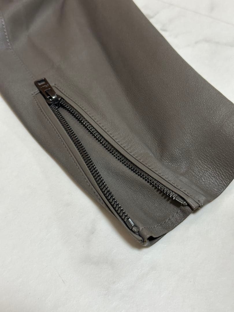 D/him ラム ライダースジャケット 48 グレー