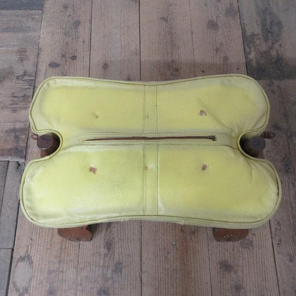 イギリス アンティーク 家具 スツール リアルレザー ベル 英国 4731e