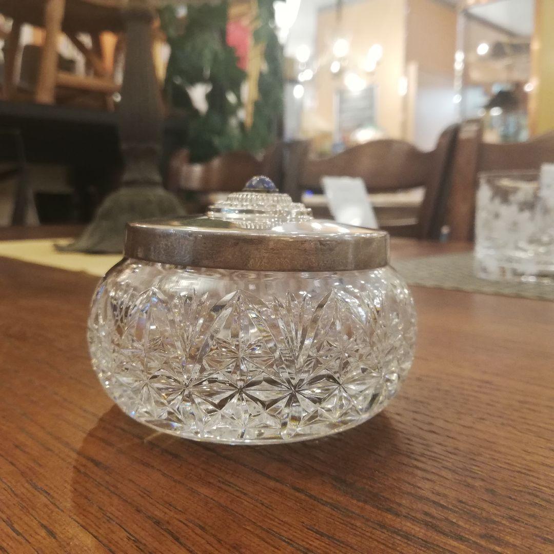 ◇英国アンティーク　スターリングシルバー蓋付　キャンディーボウル