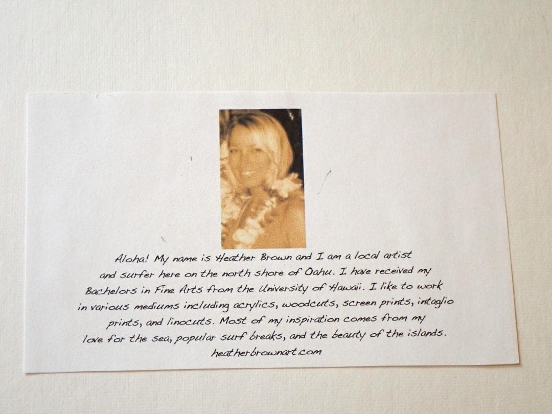 Heather Brown サーファーガール シルクスクリーン 直筆サイン入り