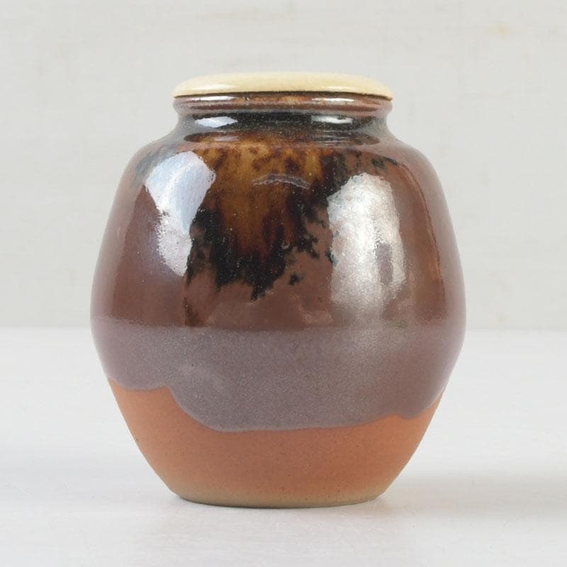 茶道具　瀬戸焼　茶入　銘「松かき」　仕覆付　松尾不染斎極め箱　V　9275