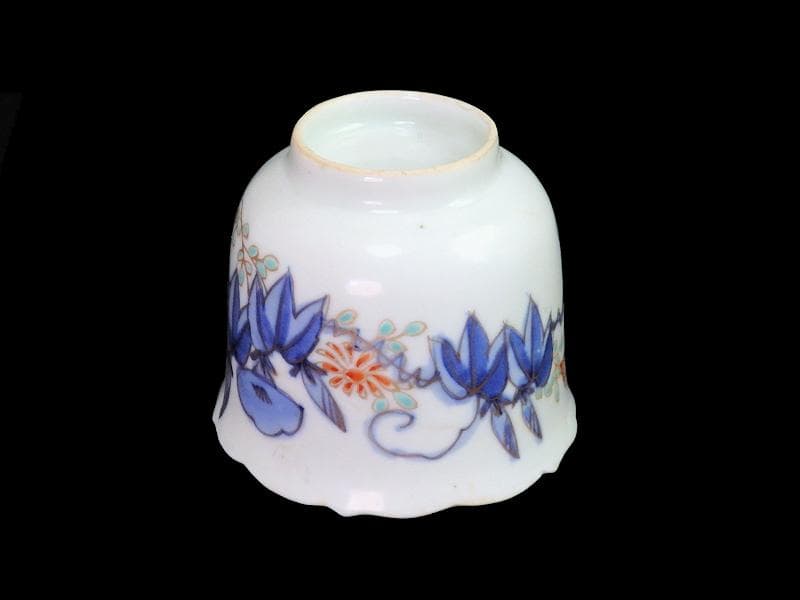 古伊万里　染錦　朝顔の図　向付　猪口　２客　E147AS-fbrg