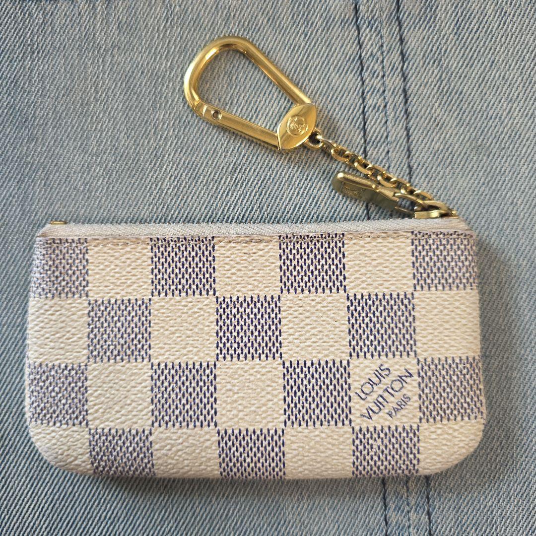 【Iza】 小銭入れ ダミエ アズール ポシェットクレ 中古品