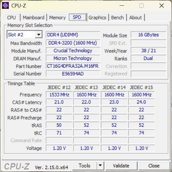 Crucial DDR4-3200 32GB (16GB×2) DIMM