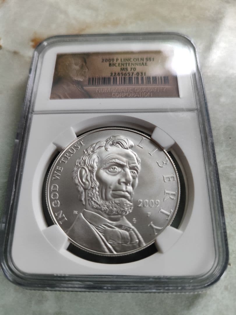 ★最高鑑定 2009年 アメリカ リンカーン 1ドル 銀貨 NGC MS70