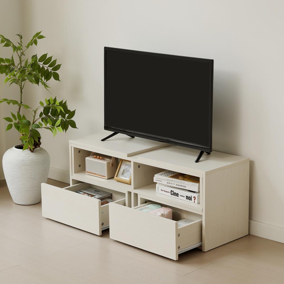 超人気！テレビ台 ローボード 伸縮自由 幅93～172cm 高38　WHITE