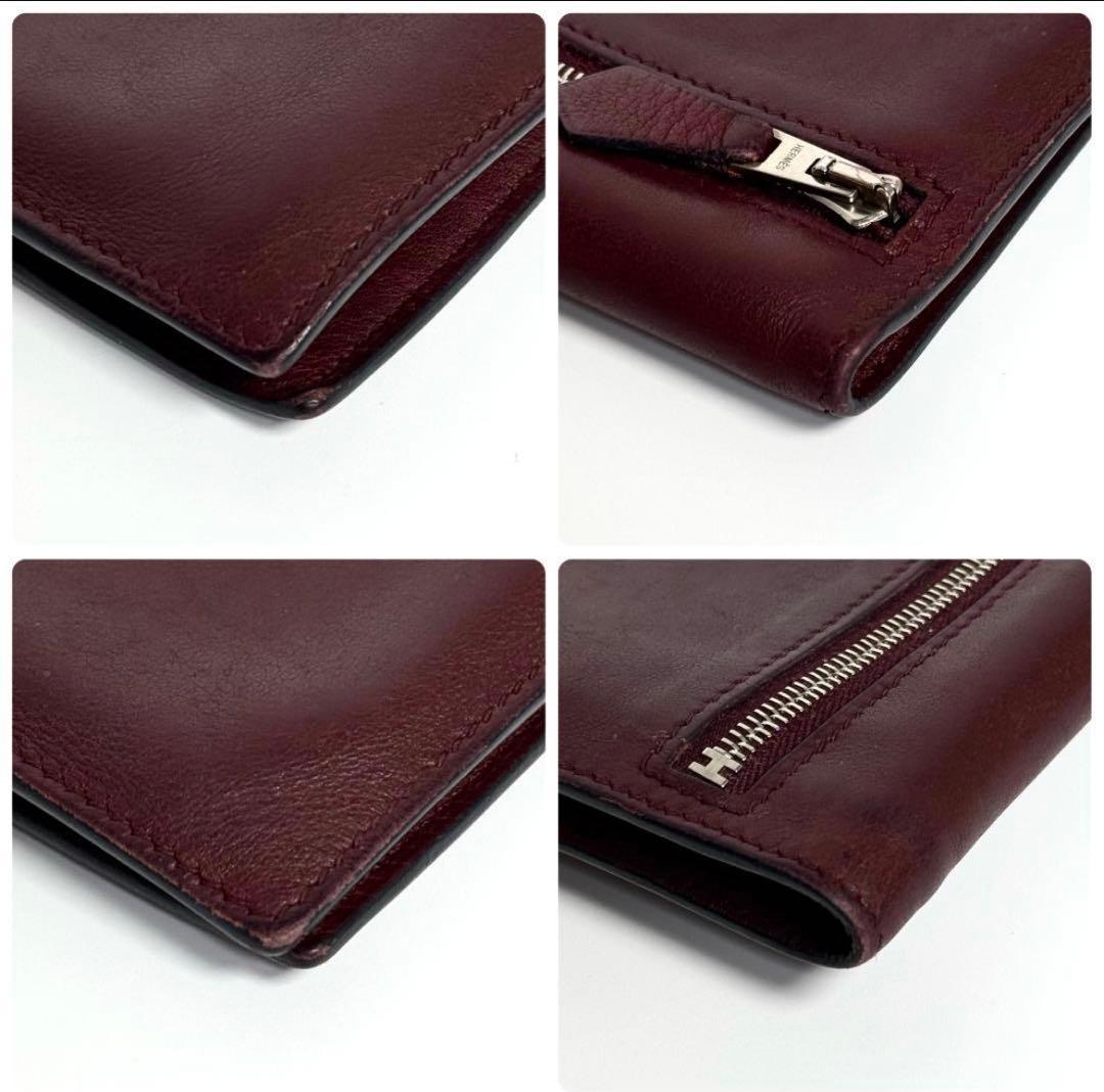 にゃ〜★ さま専用HERMESエルメス二つ折り財布 ボルドーレア品