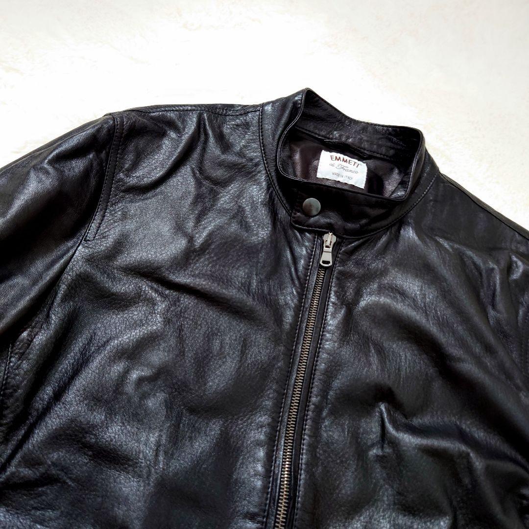 ジャケット・アウター EMMETI BIKER JACKET IN LAMBSKIN NAPPA
