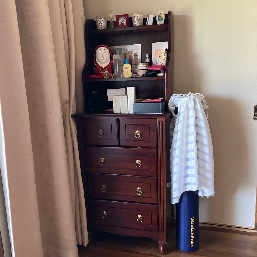 木製ダークブラウンチェスト 5引き出し