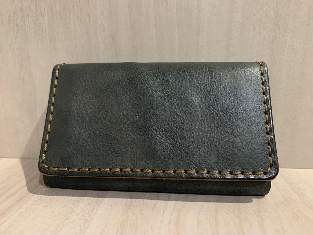 む*ん様 analogico ボタン留め名刺入れ 限定　藍染め